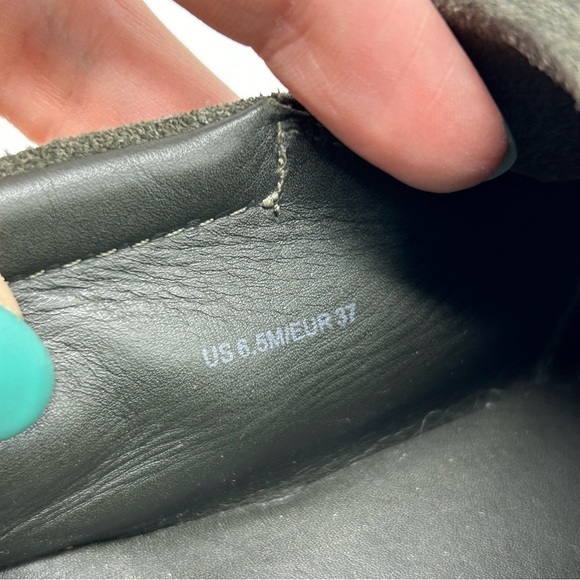 Vince Dark Green Suede Leather Slip On Comfort Platform Loafer Sneakers Size 6.5 - Picture 12 of 12